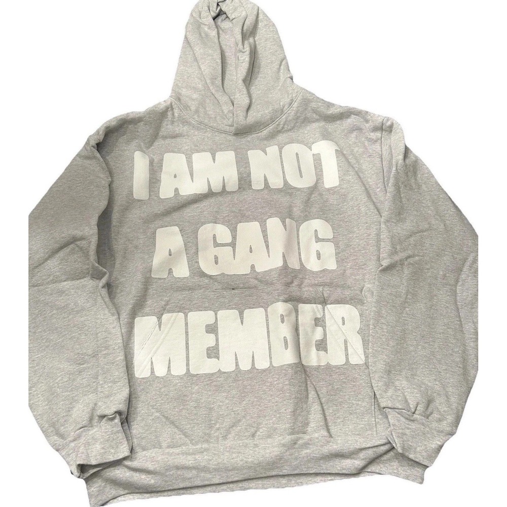 Sweatshirt Hoodie XL Rap Music. I Am Not A Gang Member, IceColdBishop Gray